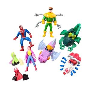 Vintage 1995 McDonalds Spider-Man Marvel Toy Lot
